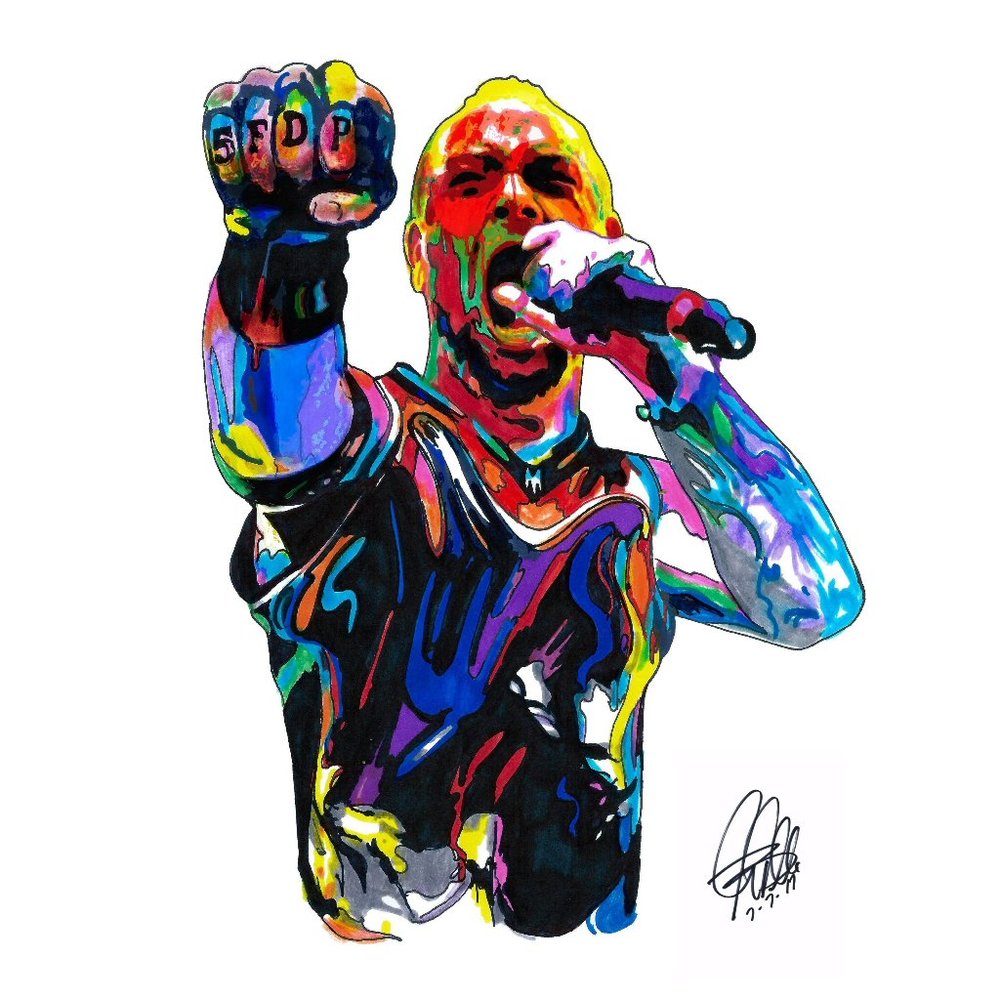 Ivan Moody Five Finger Death Punch Rock Music Print Poster Wall Art 18x24
